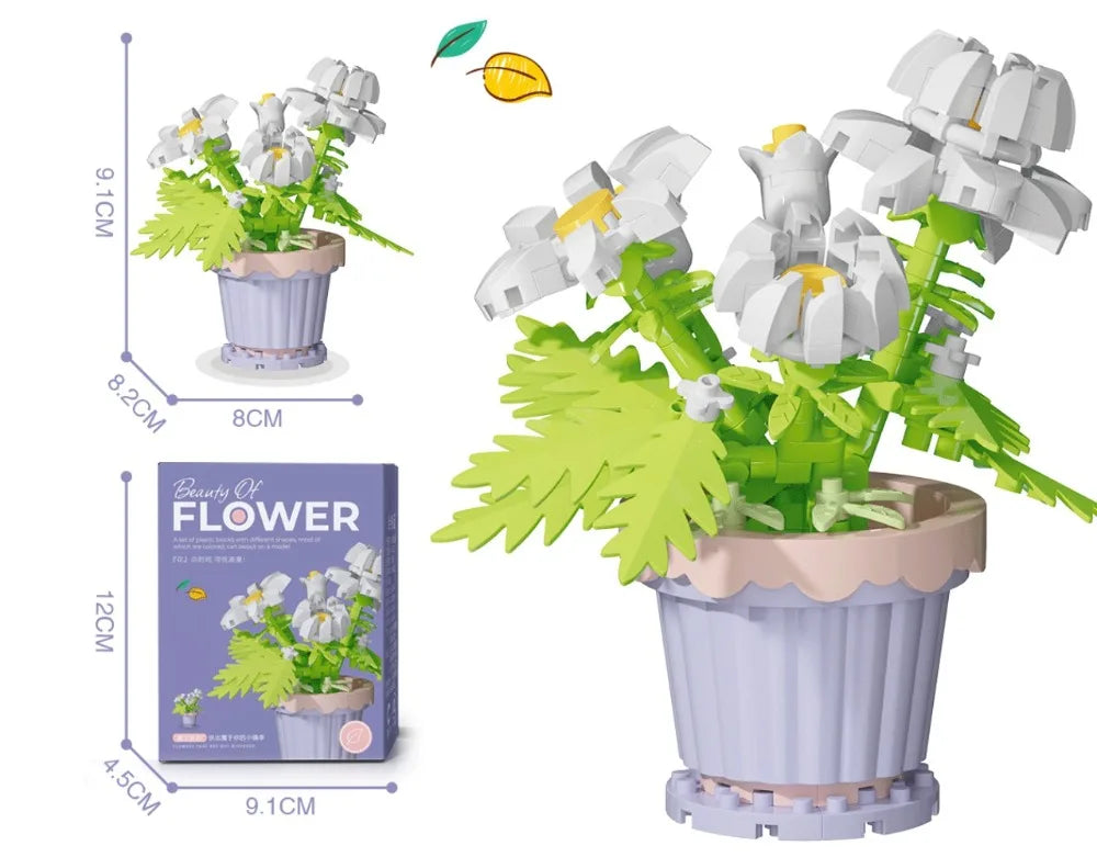 Building Block Flower Potted Plant