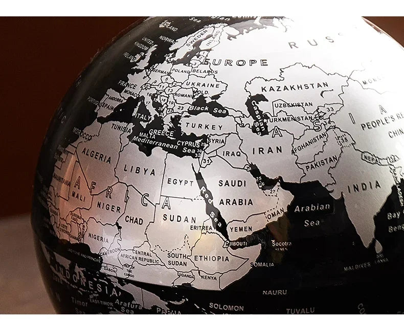 Metal Base World Globe