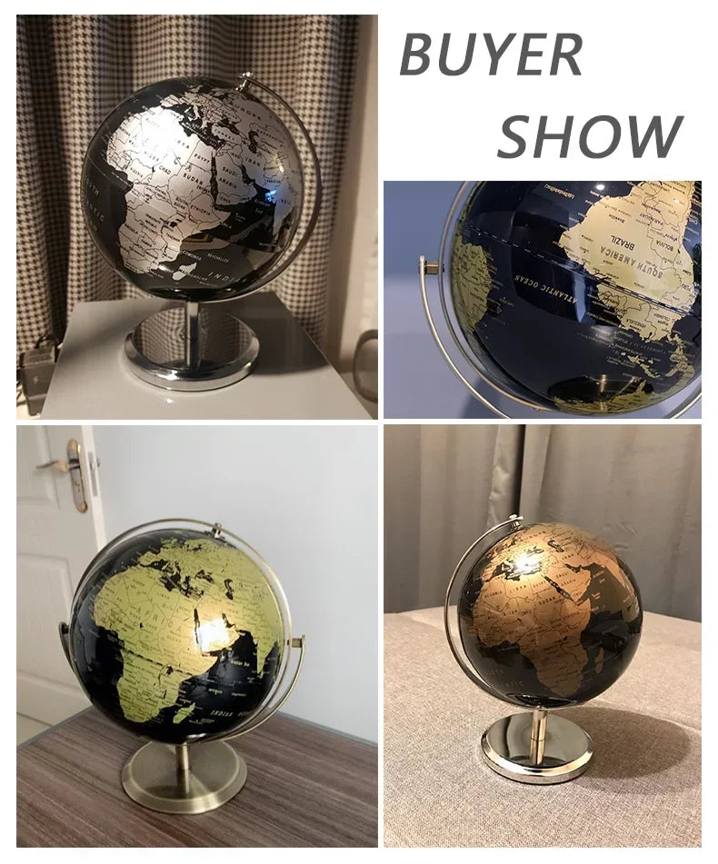 Metal Base World Globe
