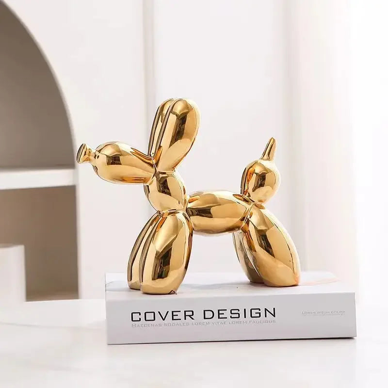11cm/4.3inch Creative Balloon Dog Abstract Ceramic Ornament Sculpture