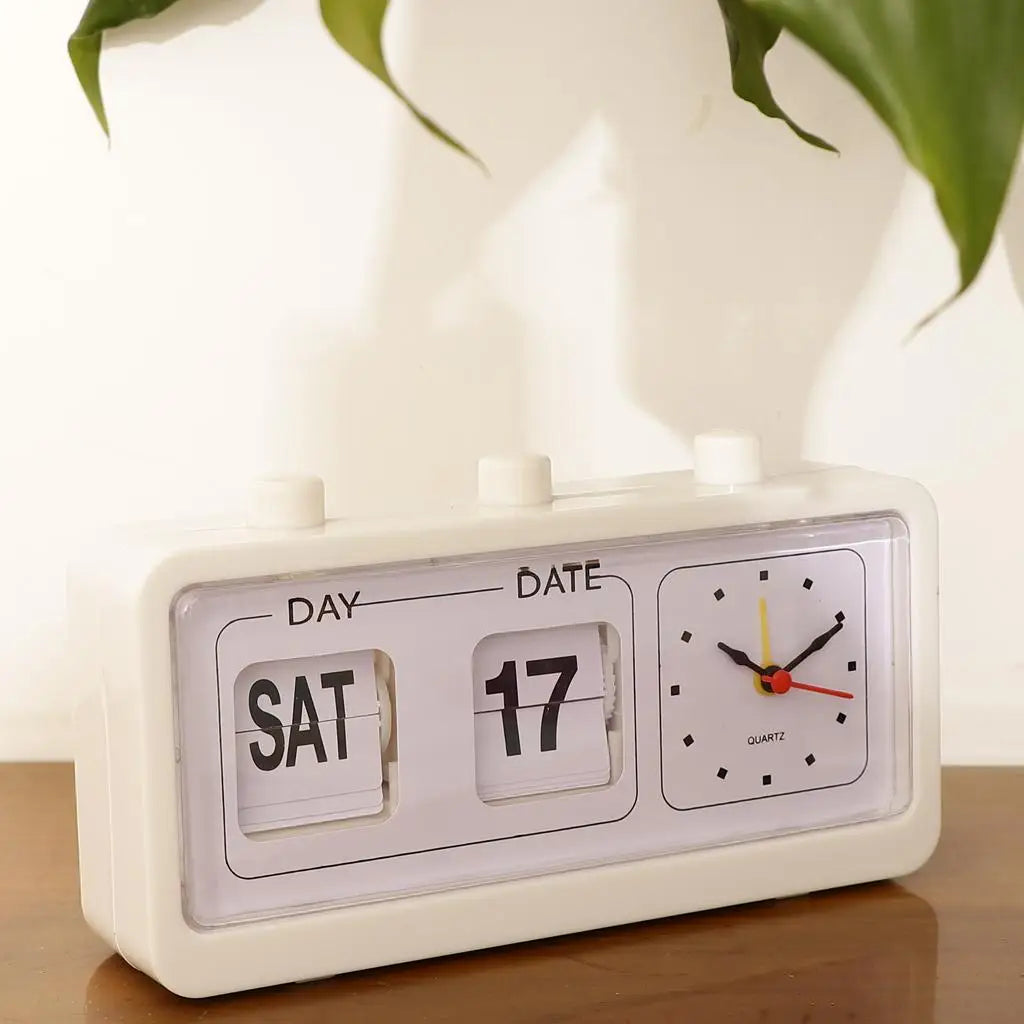 Retro Fashion Flip Clock Digtal Flip Day Date Time Display Clock