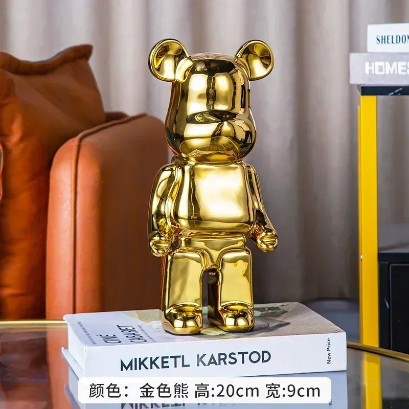 Aesthetic Bear Figure Ceramics Sculpture