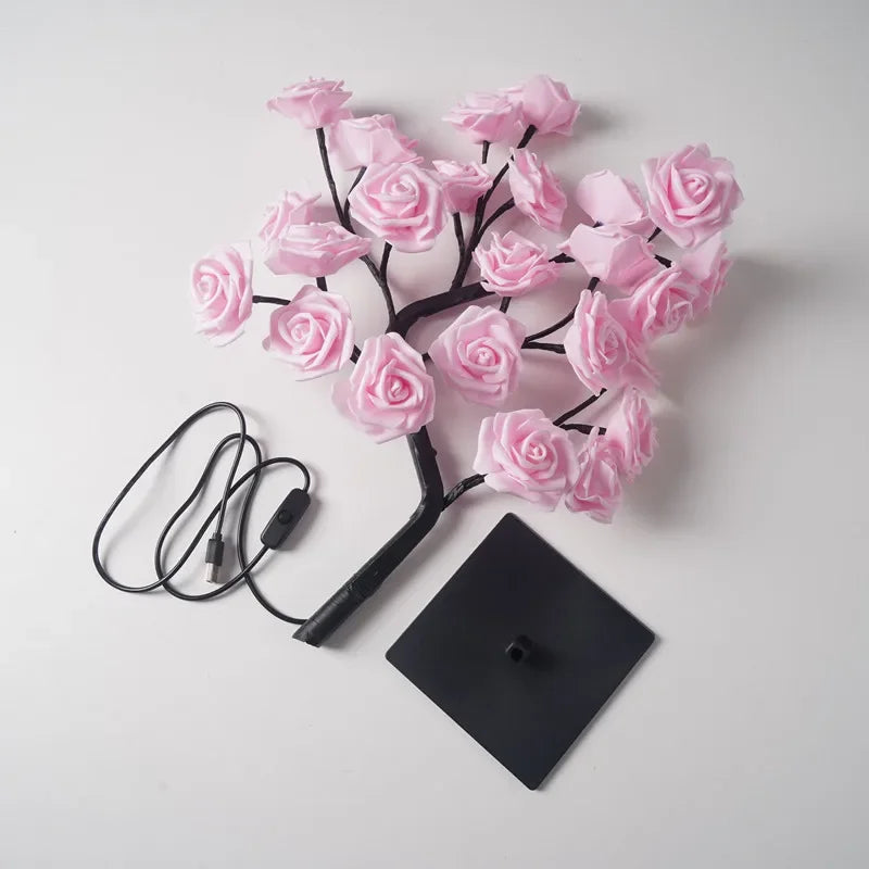 LED Table Lamp Rose Flower Tree