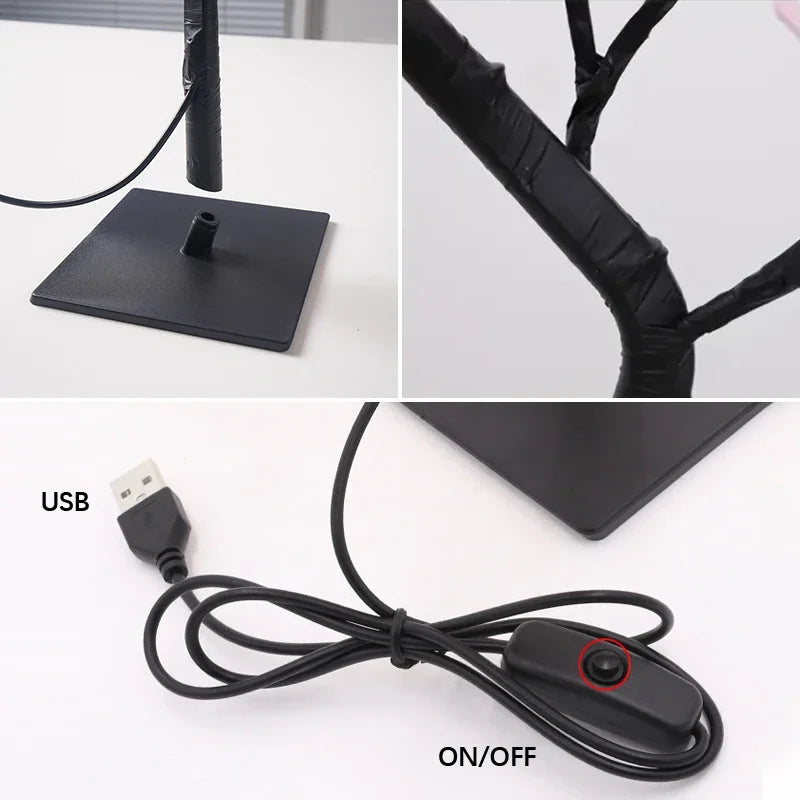 LED Table Lamp Rose Flower Tree