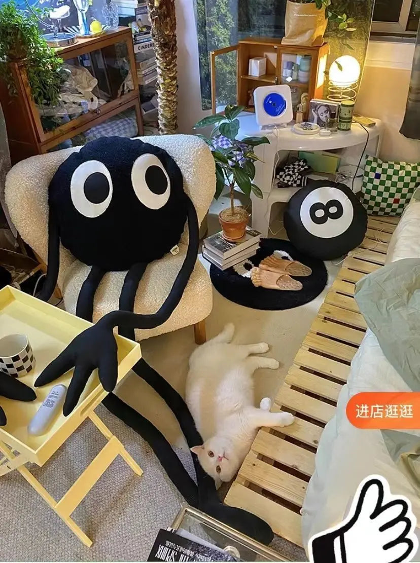 Cushion Black Coal Ball Doll Sofa
