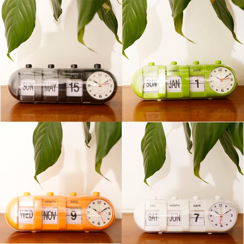 Creative Digital Auto Flip Down Clock Desk Stand Page Clock