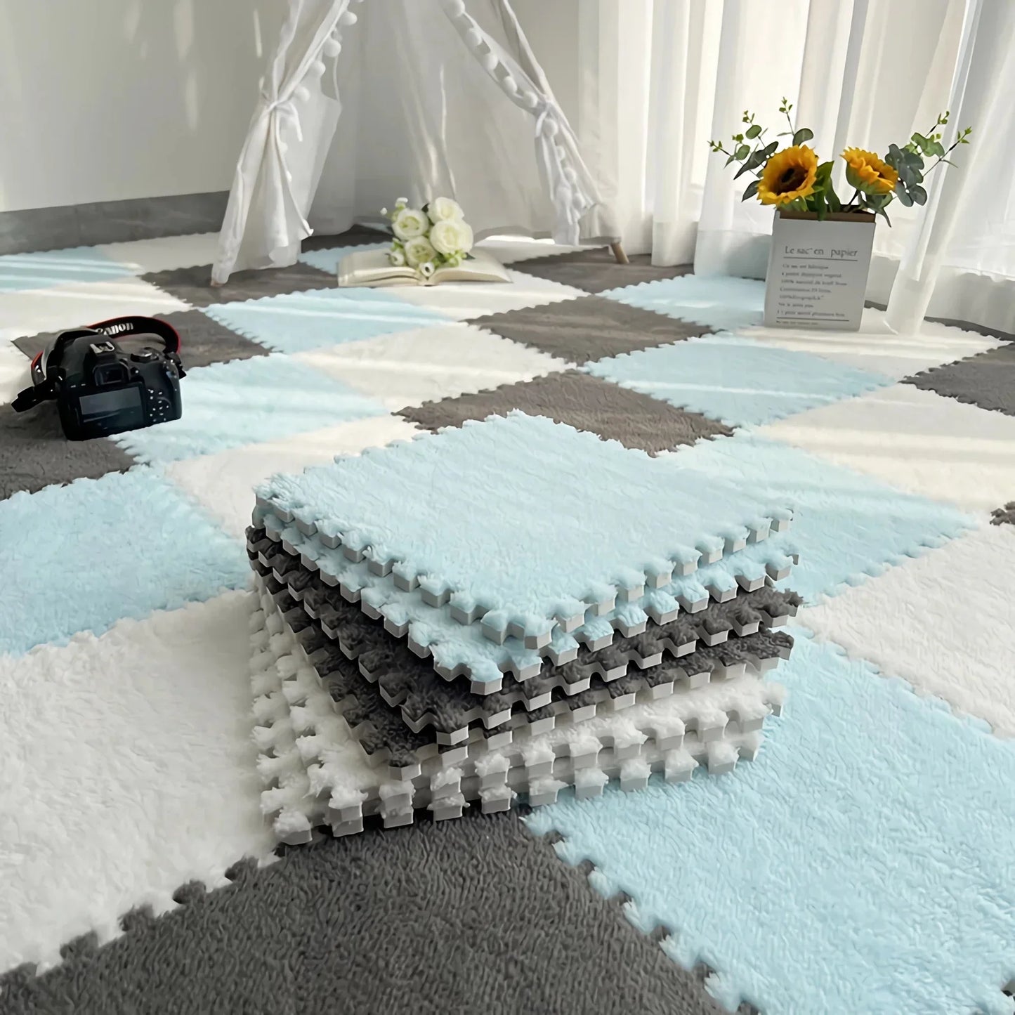30x30cm Plush Puzzle Foam Floor Mat