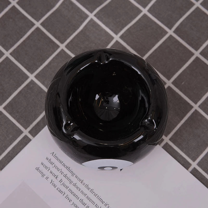 Black Eight Ceramic Ashtray
