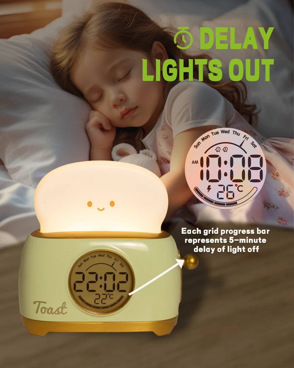 Kid Alarm Clock LED Night