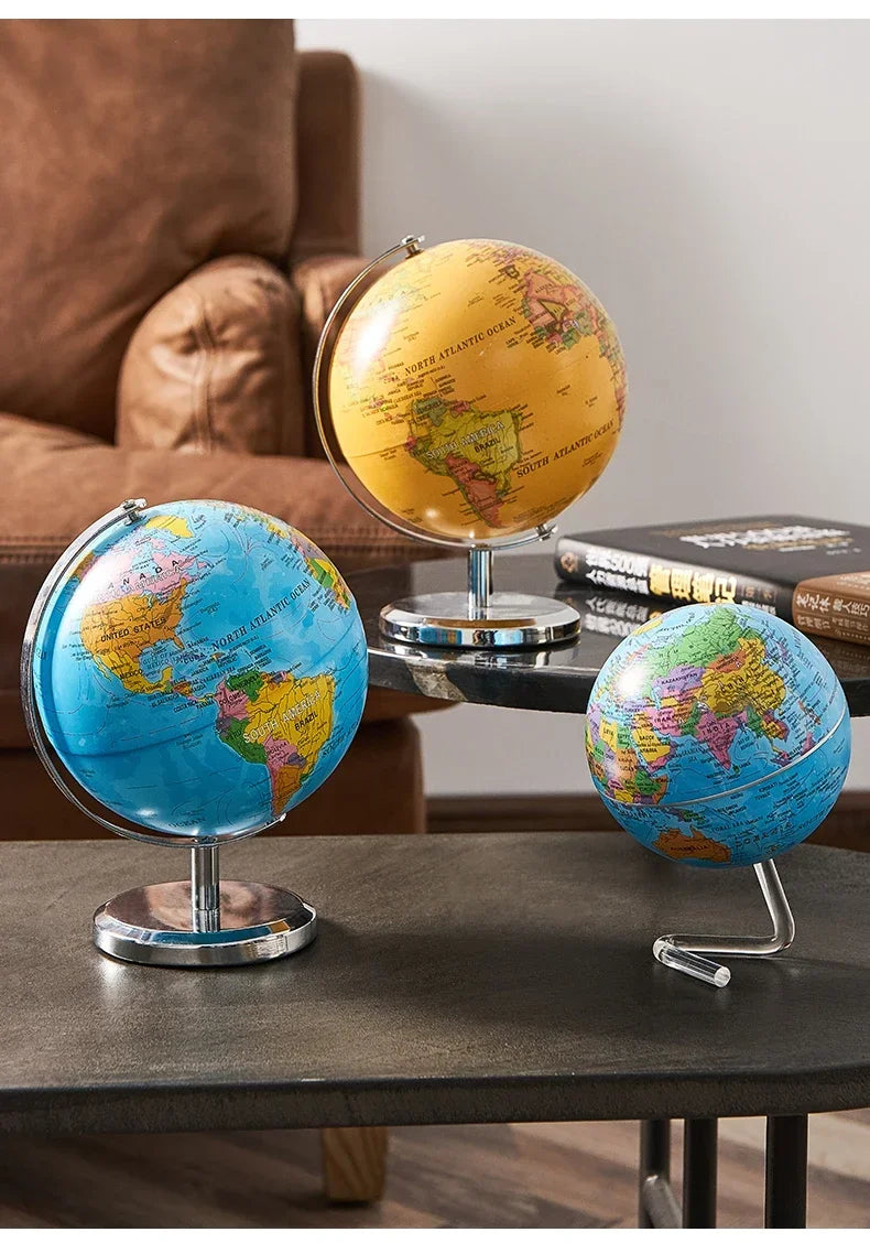 Metal Base World Globe