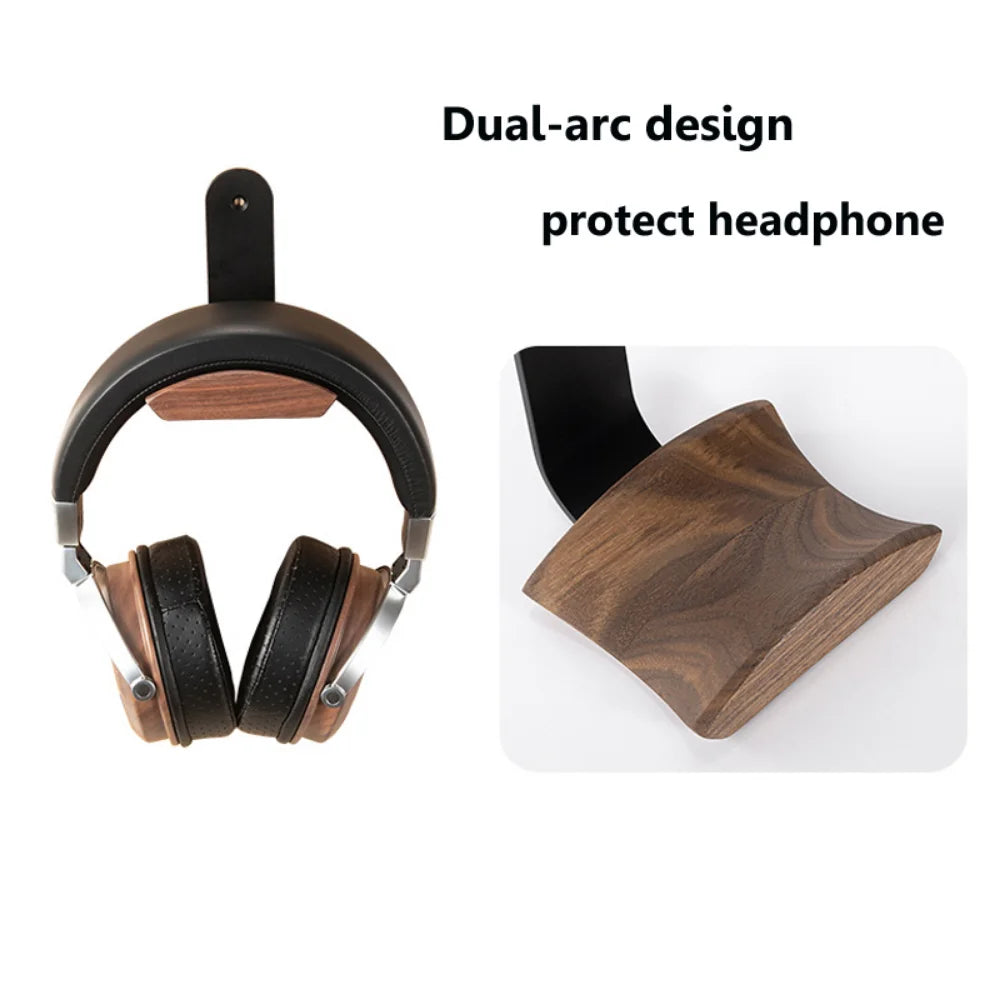 Pure Wood Walnut Headphone Stand