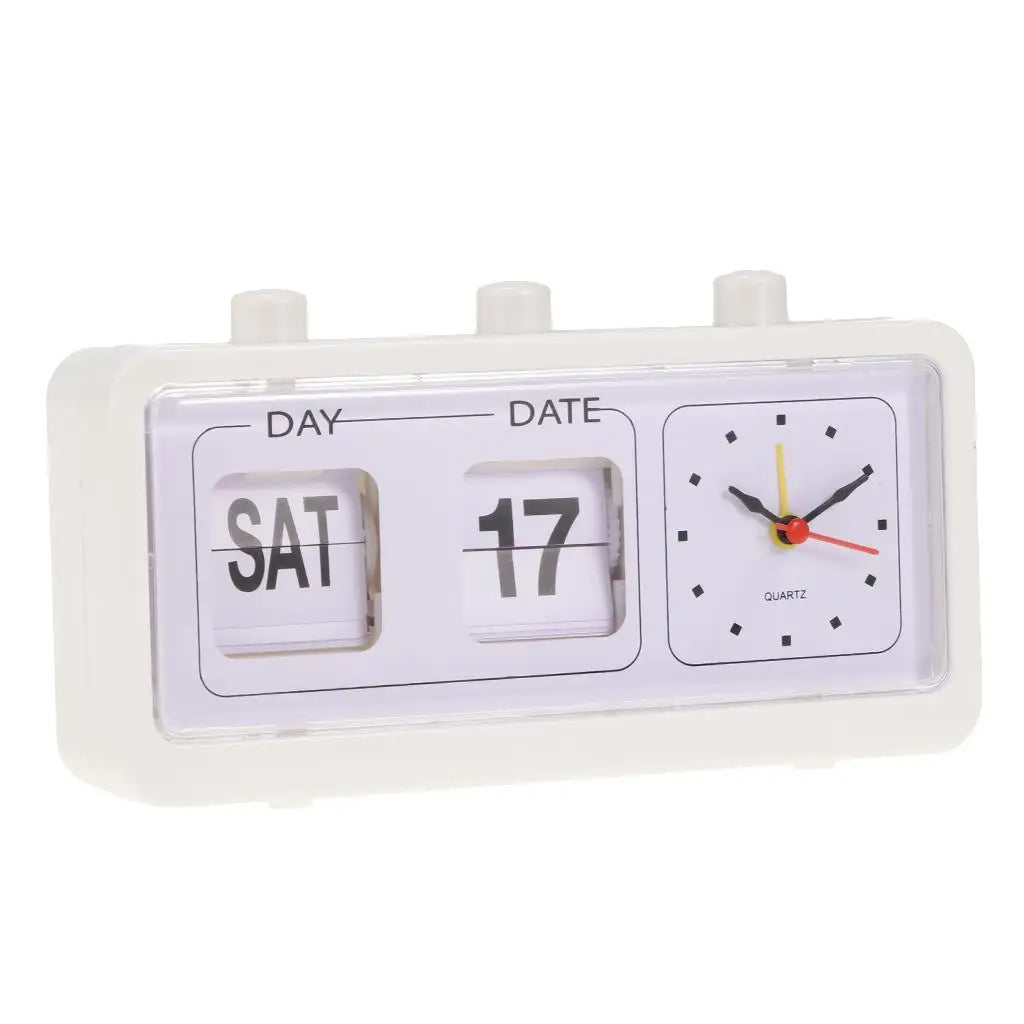 Retro Fashion Flip Clock Digtal Flip Day Date Time Display Clock