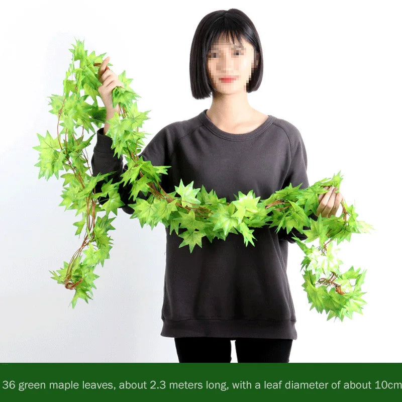 1Pcs 230cm green silk artificial Hanging ivy leaf garland plants