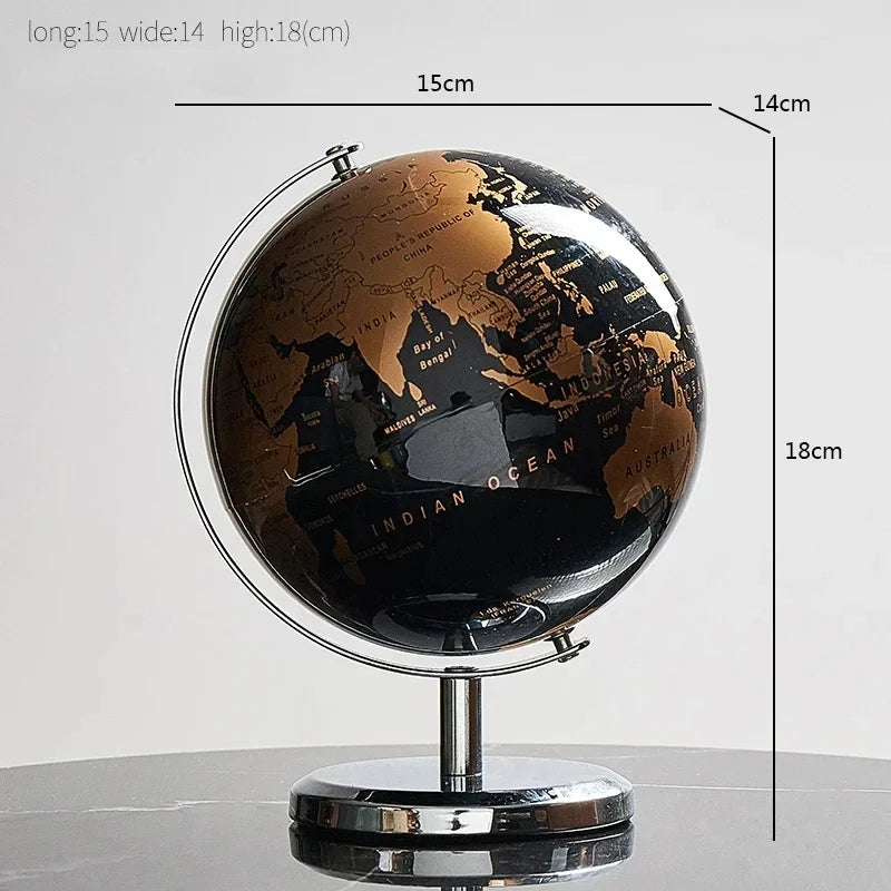 Metal Base World Globe