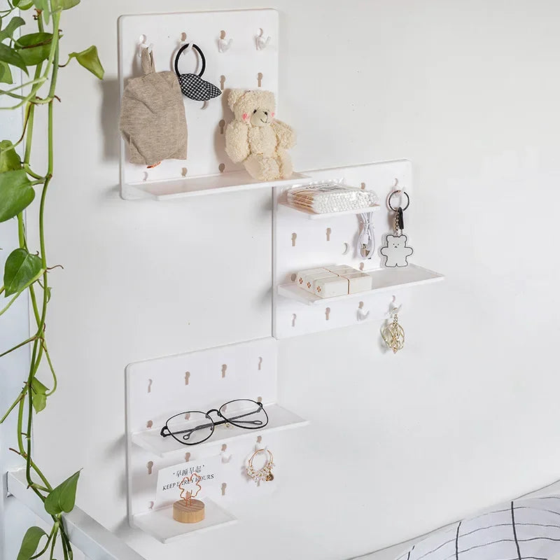 Punch-free Plastic Hole Board Wall Shelf Organizer