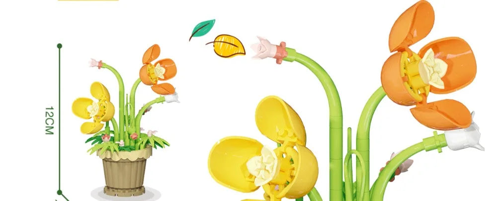 Building Block Flower Potted Plant