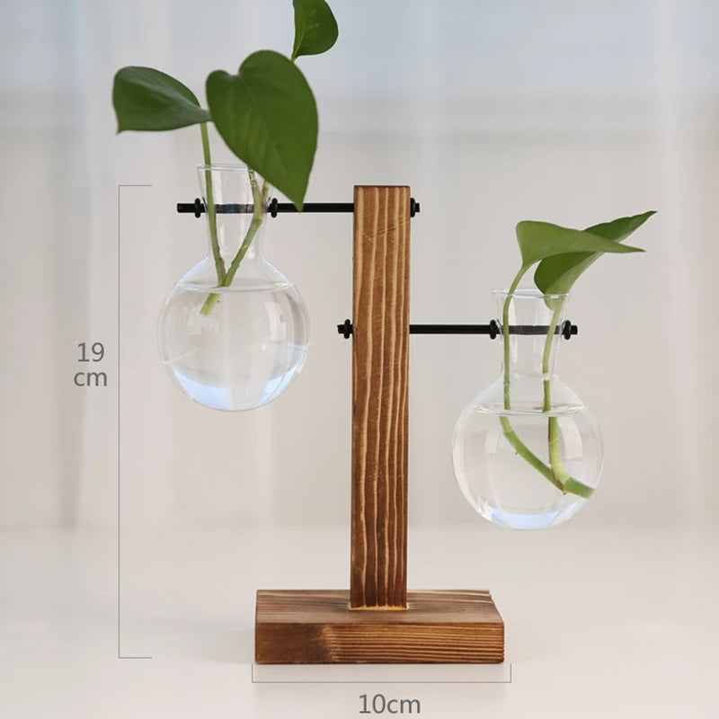 Wooden Frame Hydroponic Vase
