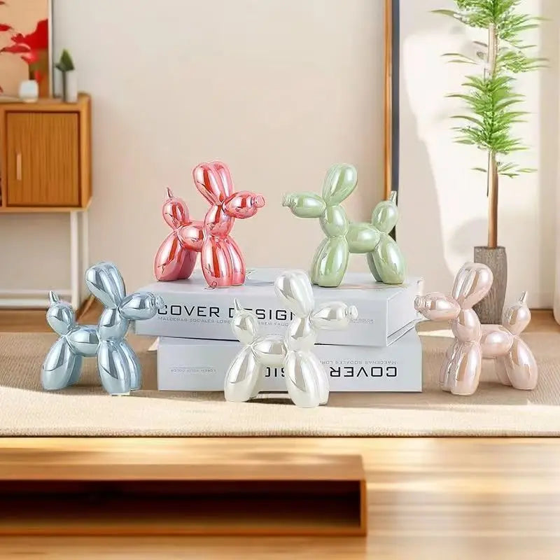 11cm/4.3inch Creative Balloon Dog Abstract Ceramic Ornament Sculpture