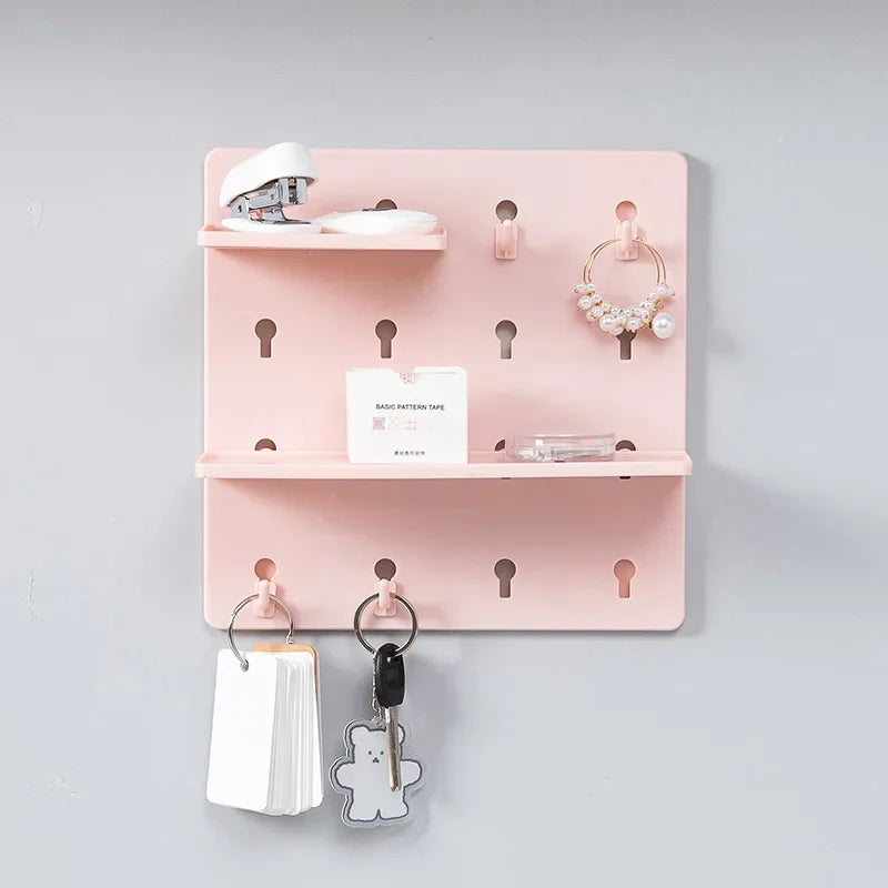 Punch-free Plastic Hole Board Wall Shelf Organizer