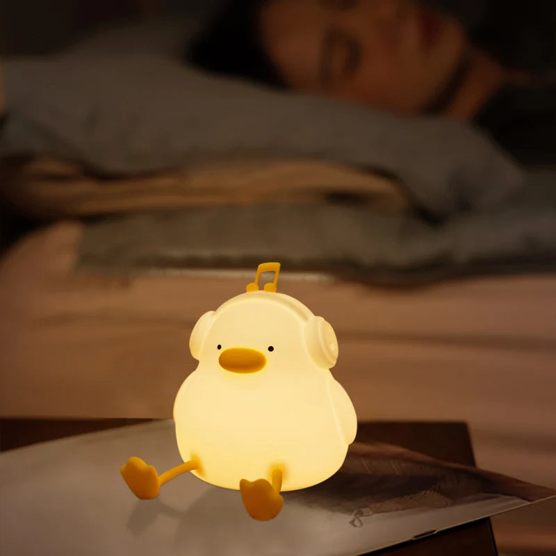 LED Night light Cute duck Cartoon animals Silicone lamp
