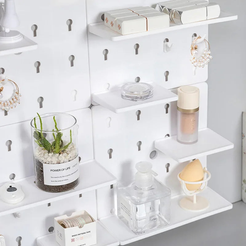 Punch-free Plastic Hole Board Wall Shelf Organizer