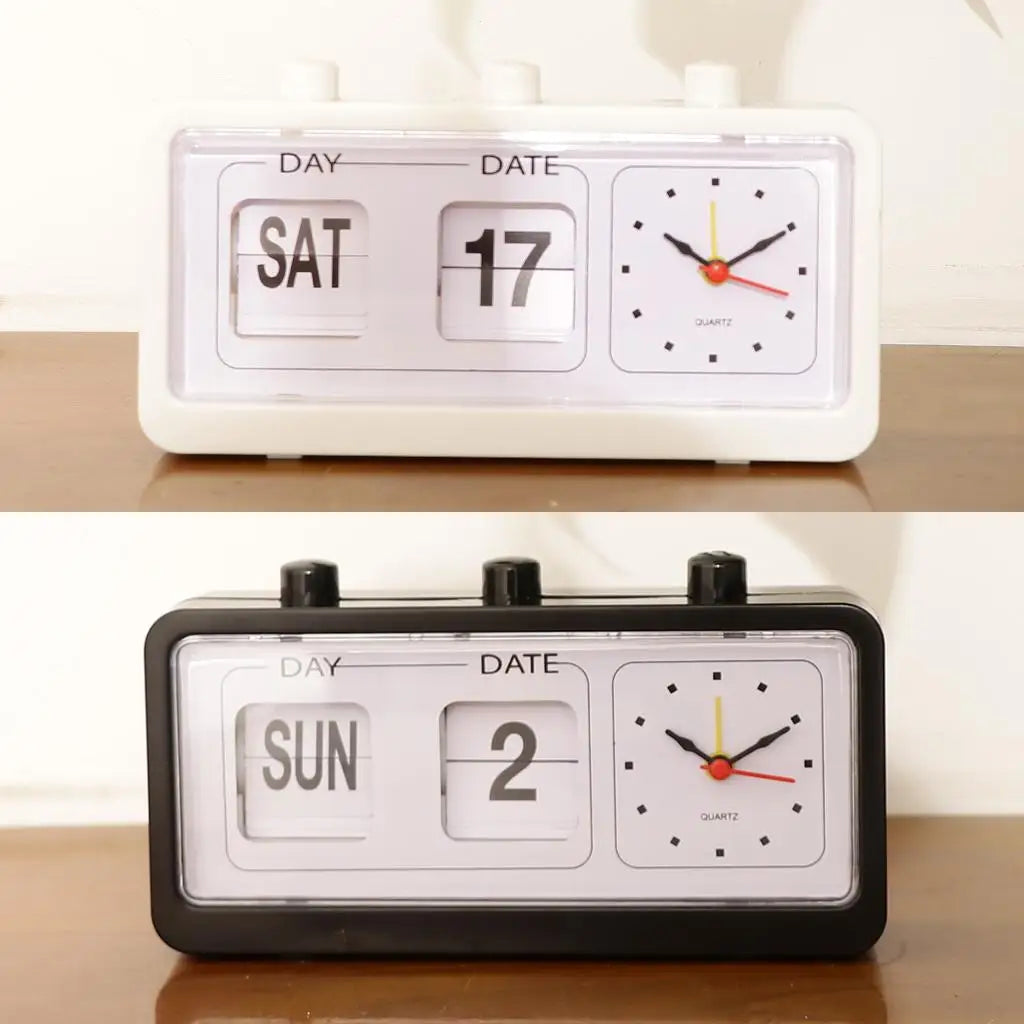 Retro Fashion Flip Clock Digtal Flip Day Date Time Display Clock