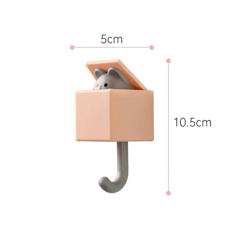 Cartoon Cat Hooks Stickers Bedroom Door Hooks Key Hooks