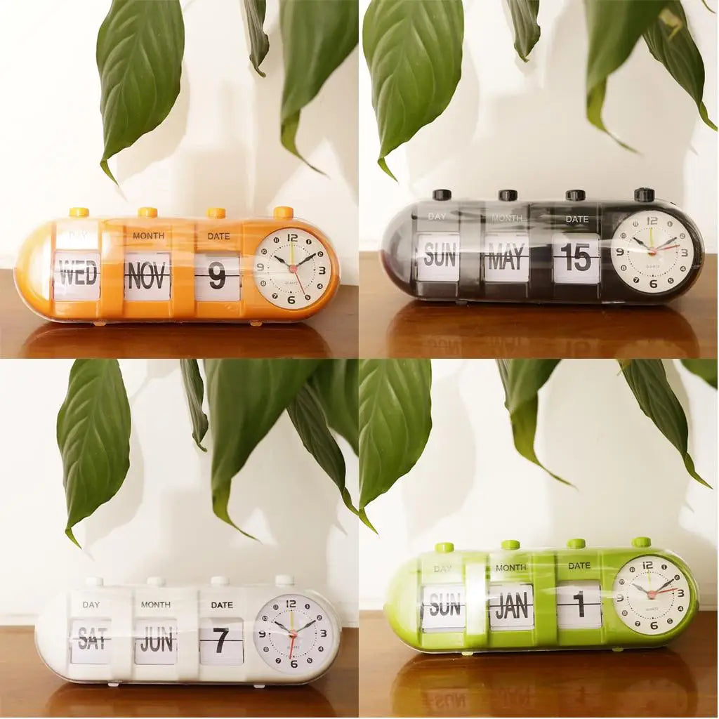 Creative Digital Auto Flip Down Clock Desk Stand Page Clock