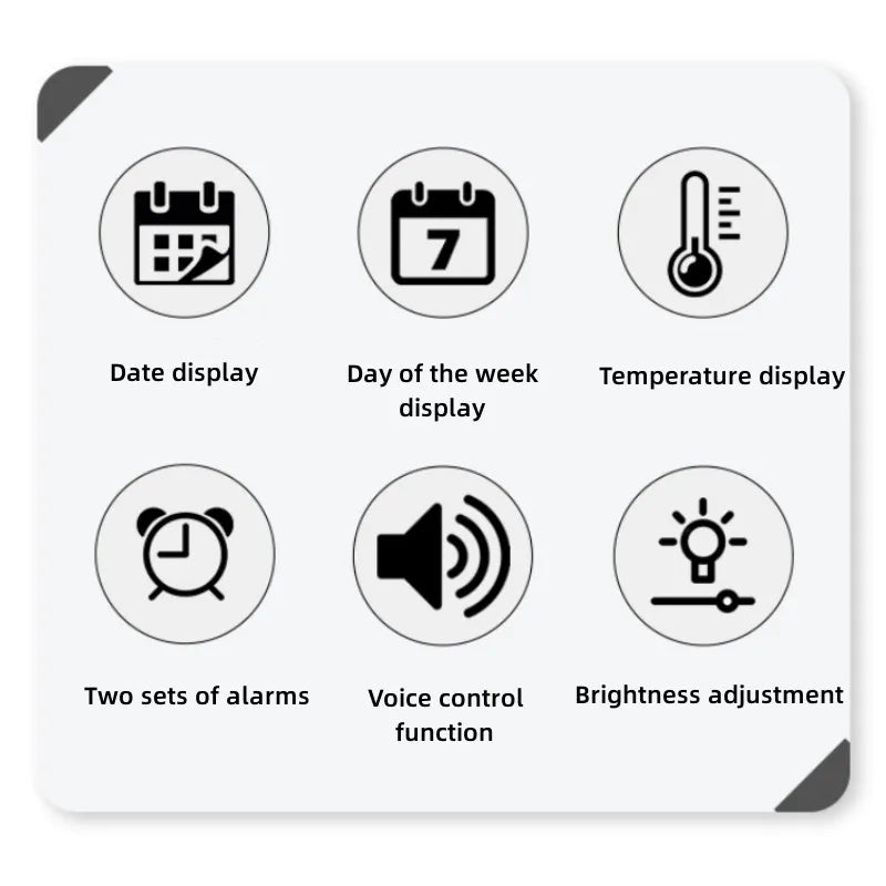 Voice Control Large Digital Wall Clock