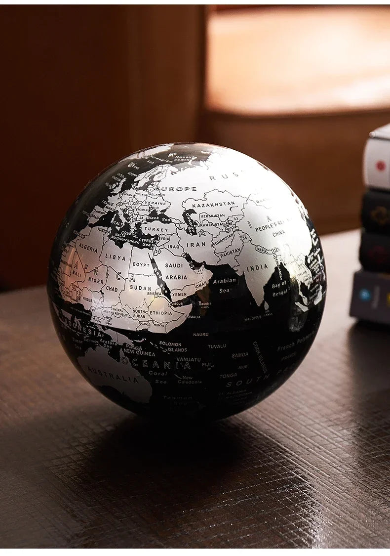 Metal Base World Globe