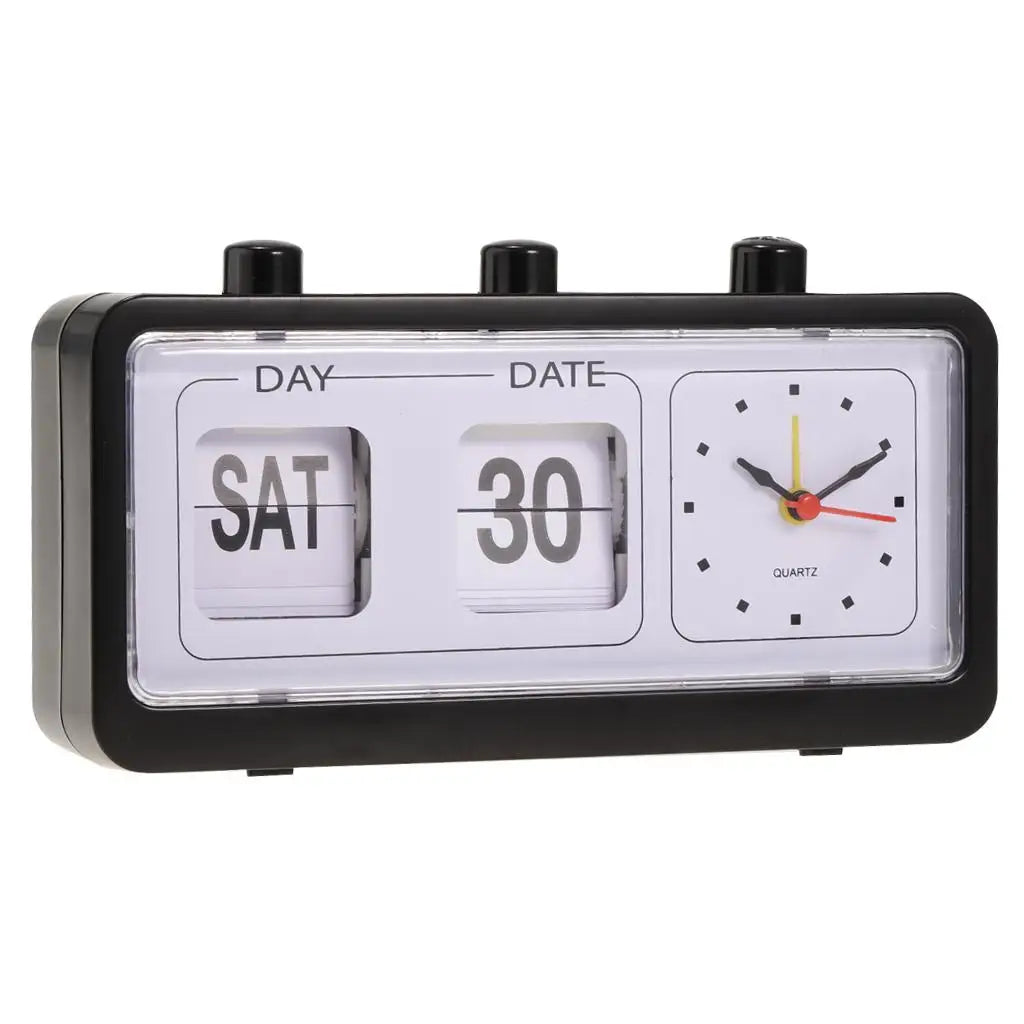 Retro Fashion Flip Clock Digtal Flip Day Date Time Display Clock