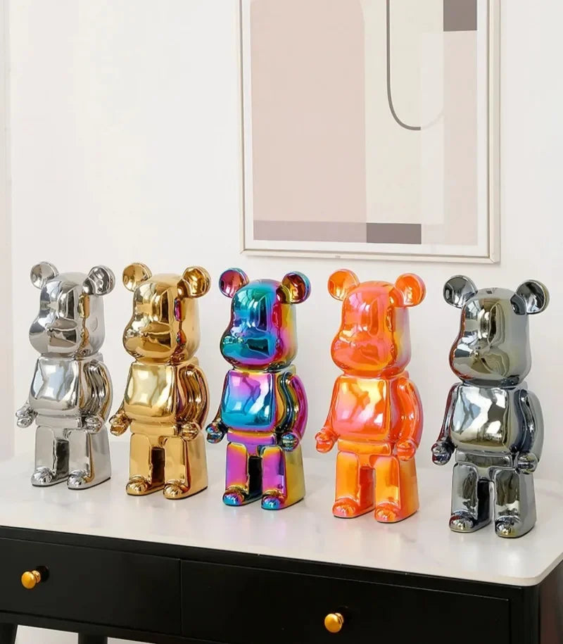 Aesthetic Bear Figure Ceramics Sculpture